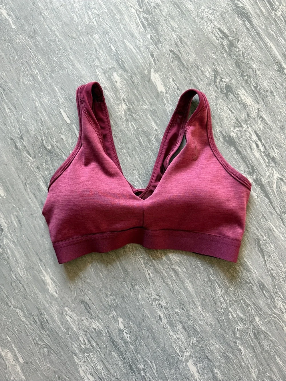 Nike Deep Plum V-Neck Sports Bra